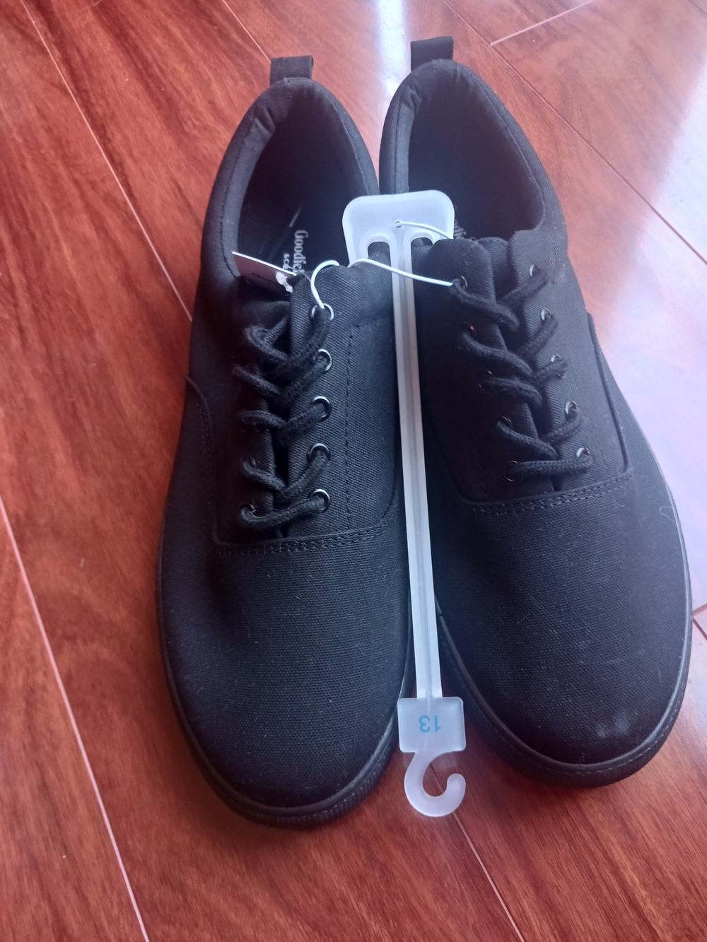 Goodfellow & Co Black Men's Lace-Up Canvas Sneakers - Picture 8 of 10